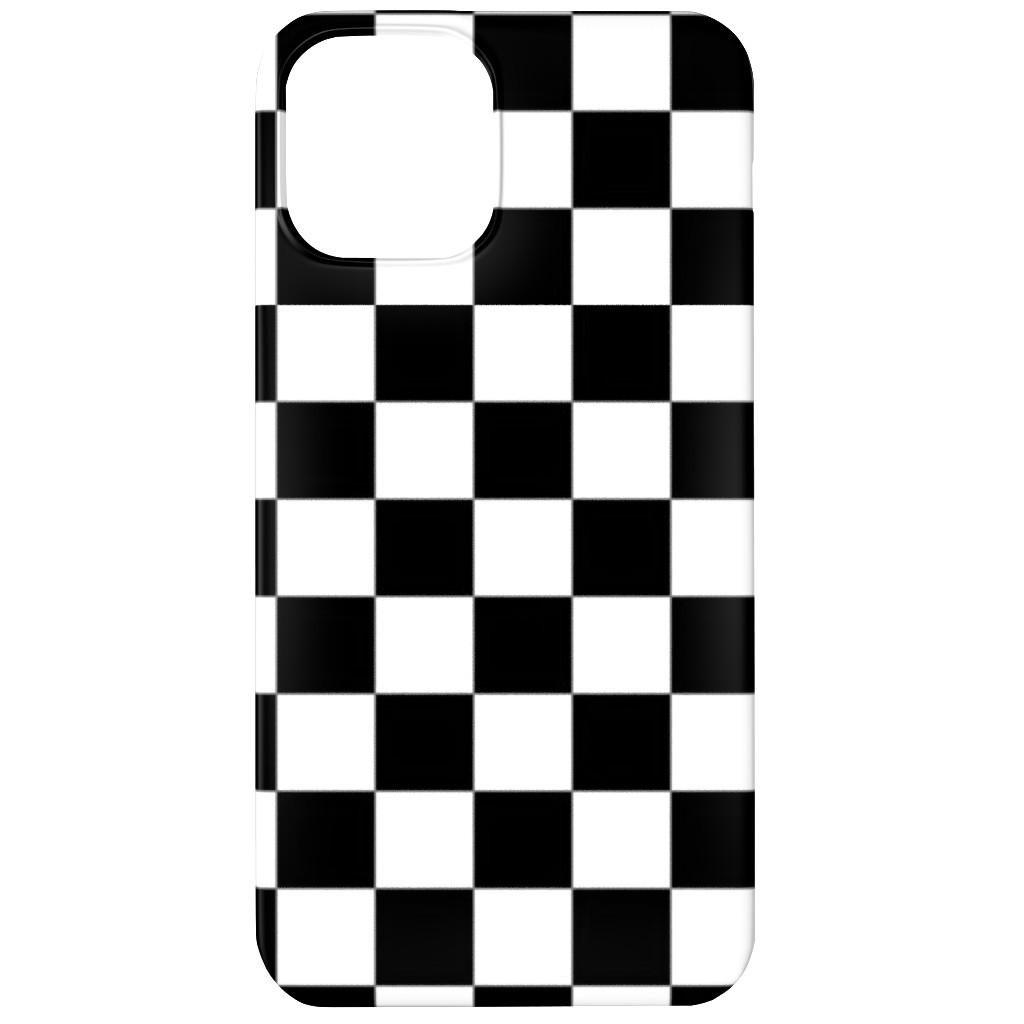 Checker - Black and White Phone Case, Slim Case, Matte, iPhone 12 Mini, Black, Black