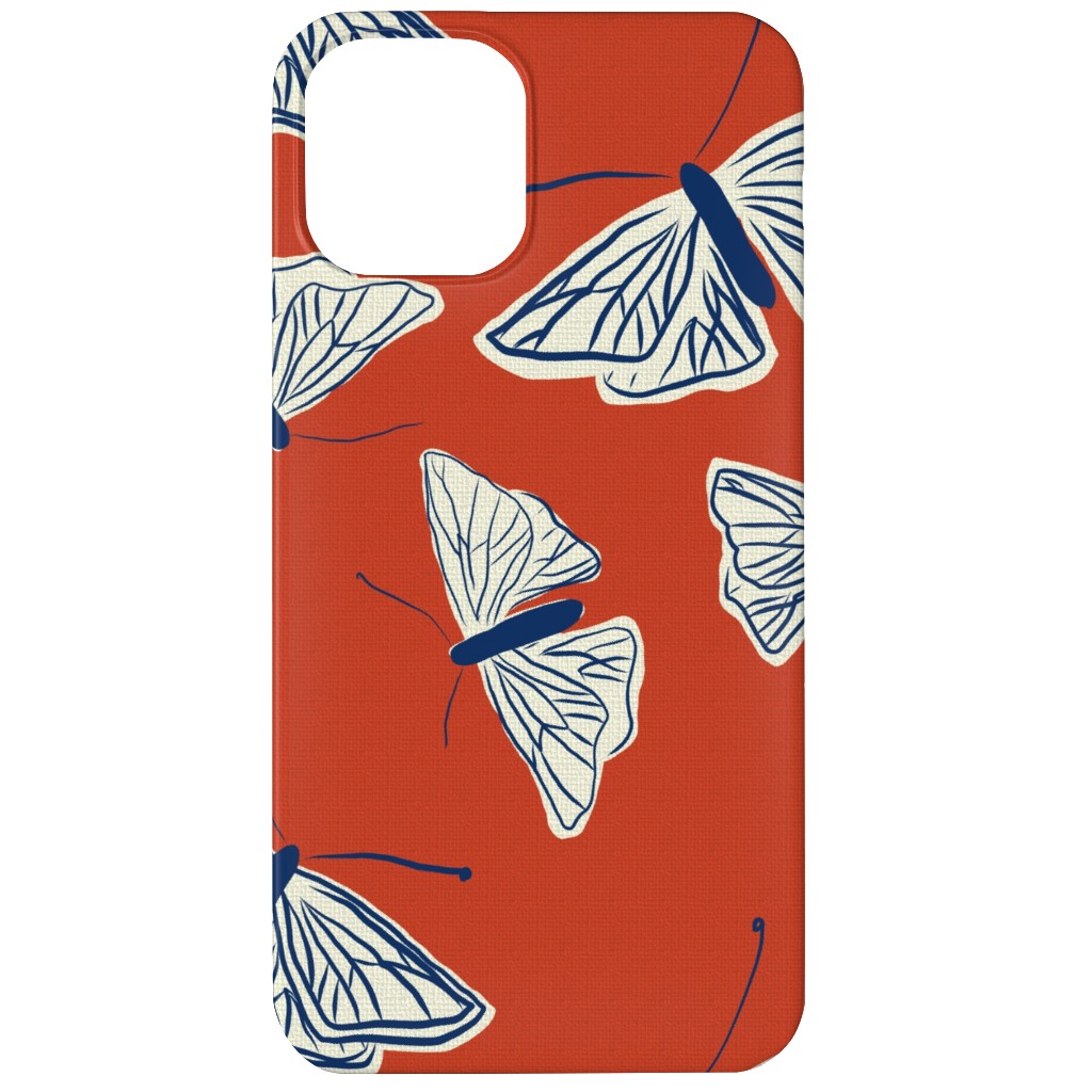 Moths - Rust Phone Case, Slim Case, Matte, iPhone 12 Mini, Red, Red