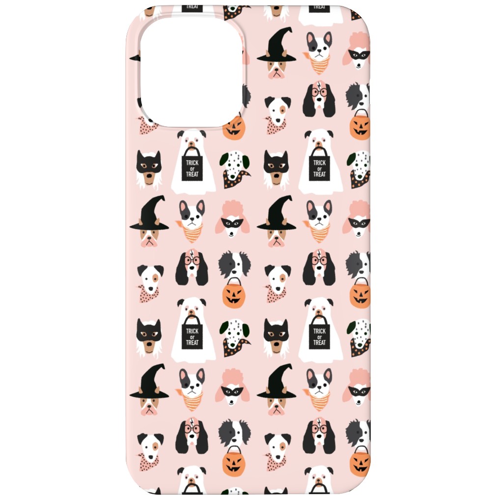Halloween Puppies on Pink Phone Case, Slim Case, Matte, iPhone 12 Mini, Pink