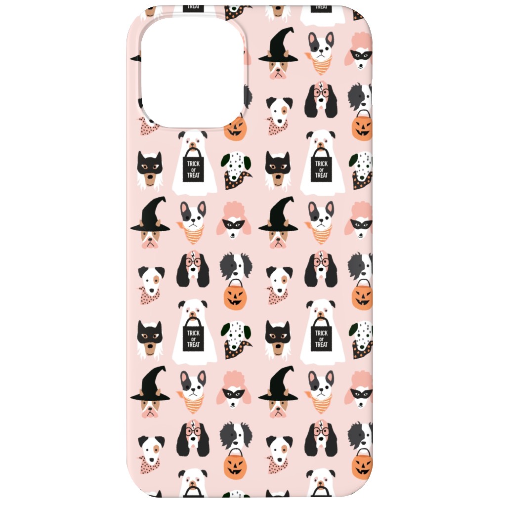 Halloween Puppies on Pink Phone Case, Slim Case, Matte, iPhone 12 Mini, Pink, Bright Pink