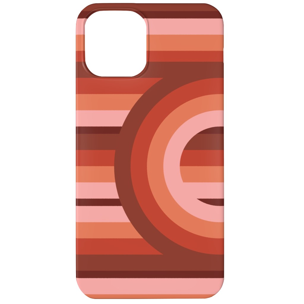 Retro Road - Mauve Multi Phone Case, Slim Case, Matte, iPhone 12 Mini, Red, Red