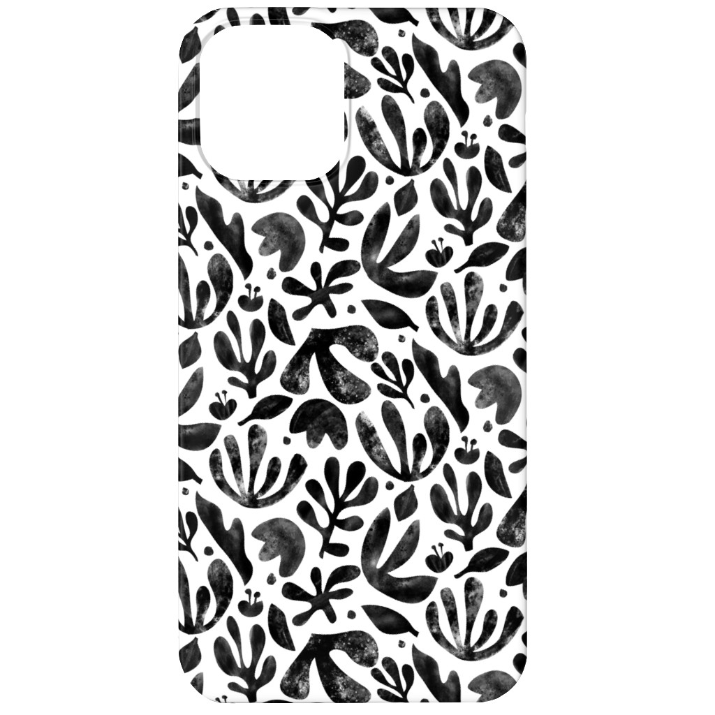 Flower Cutouts - Neutral Phone Case, Slim Case, Matte, iPhone 12 Mini, Black