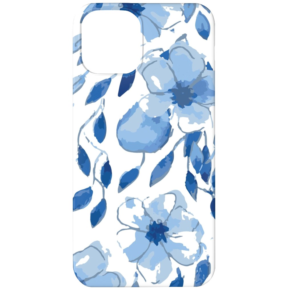the Flow of the Garden - Blue Phone Case, Slim Case, Matte, iPhone 12 Mini, Blue, True Blue
