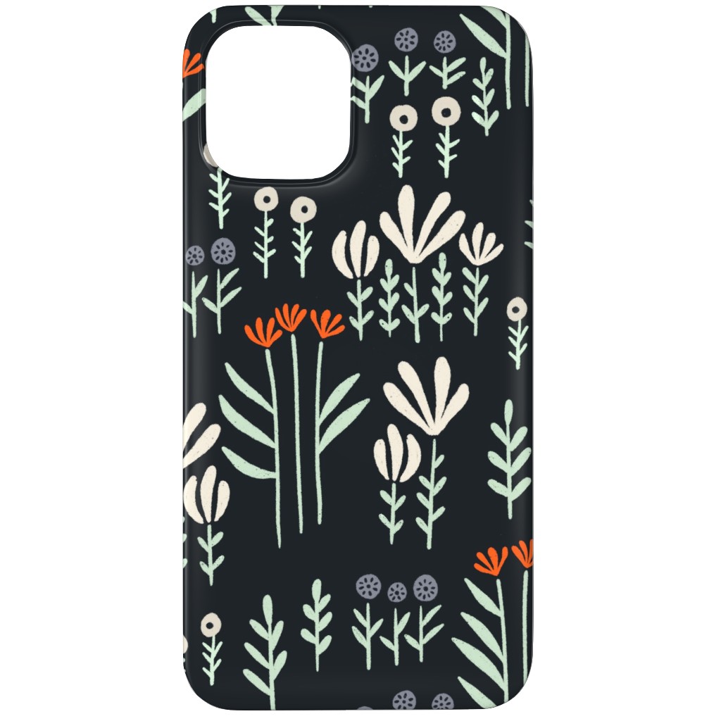 Delicate Floral - Orange and White Phone Case, Silicone Liner Case, Matte, iPhone 12 Pro Max, Black, Black