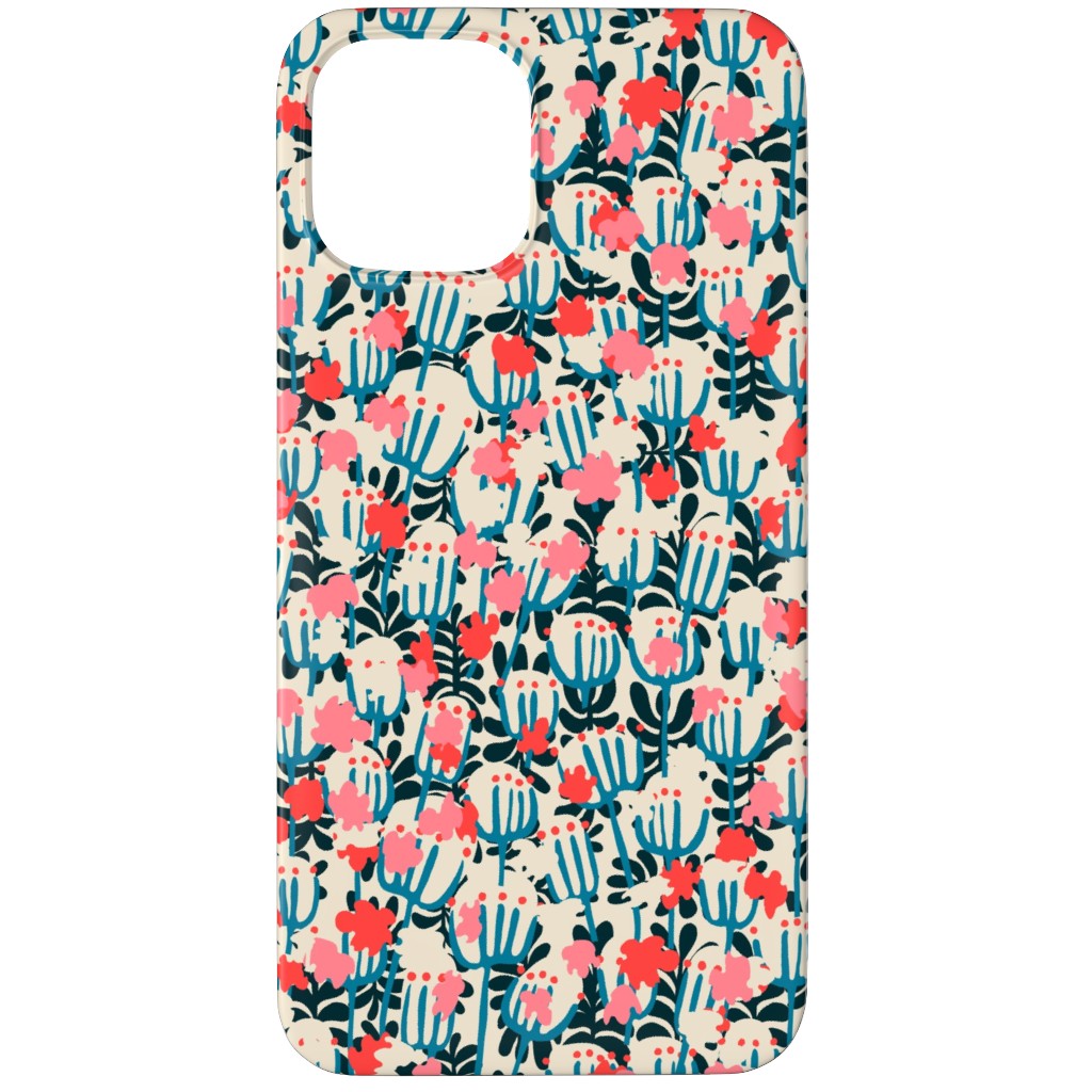 Bazaar Cosmic Blossom - Multi Phone Case, Silicone Liner Case, Matte, iPhone 12 Pro Max, Pink, Bright Pink