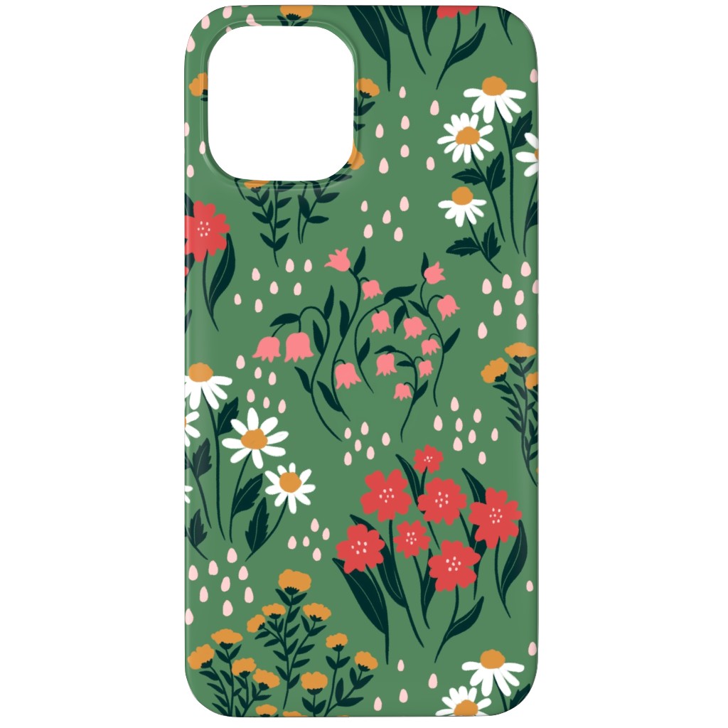 Flowerbed Phone Case, Silicone Liner Case, Matte, iPhone 12 Pro Max, Green, Classic Green