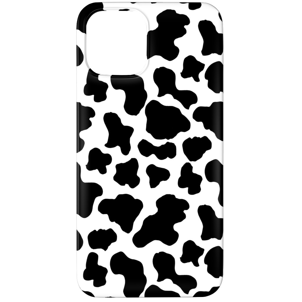 Cow Print - Black and White Phone Case, Silicone Liner Case, Matte, iPhone 12 Pro Max, Black