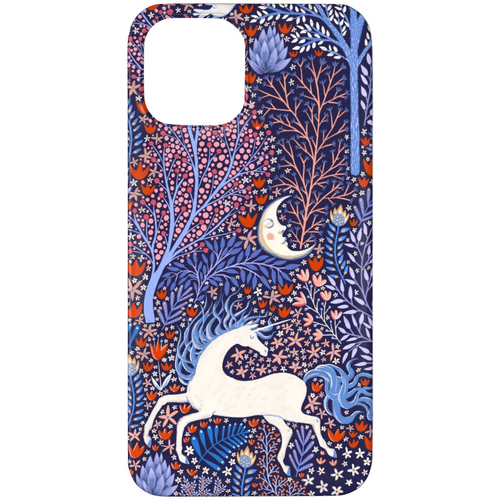 Unicorn in Nocturnal Forest - Purple Phone Case, Silicone Liner Case, Matte, iPhone 12 Pro Max, Purple