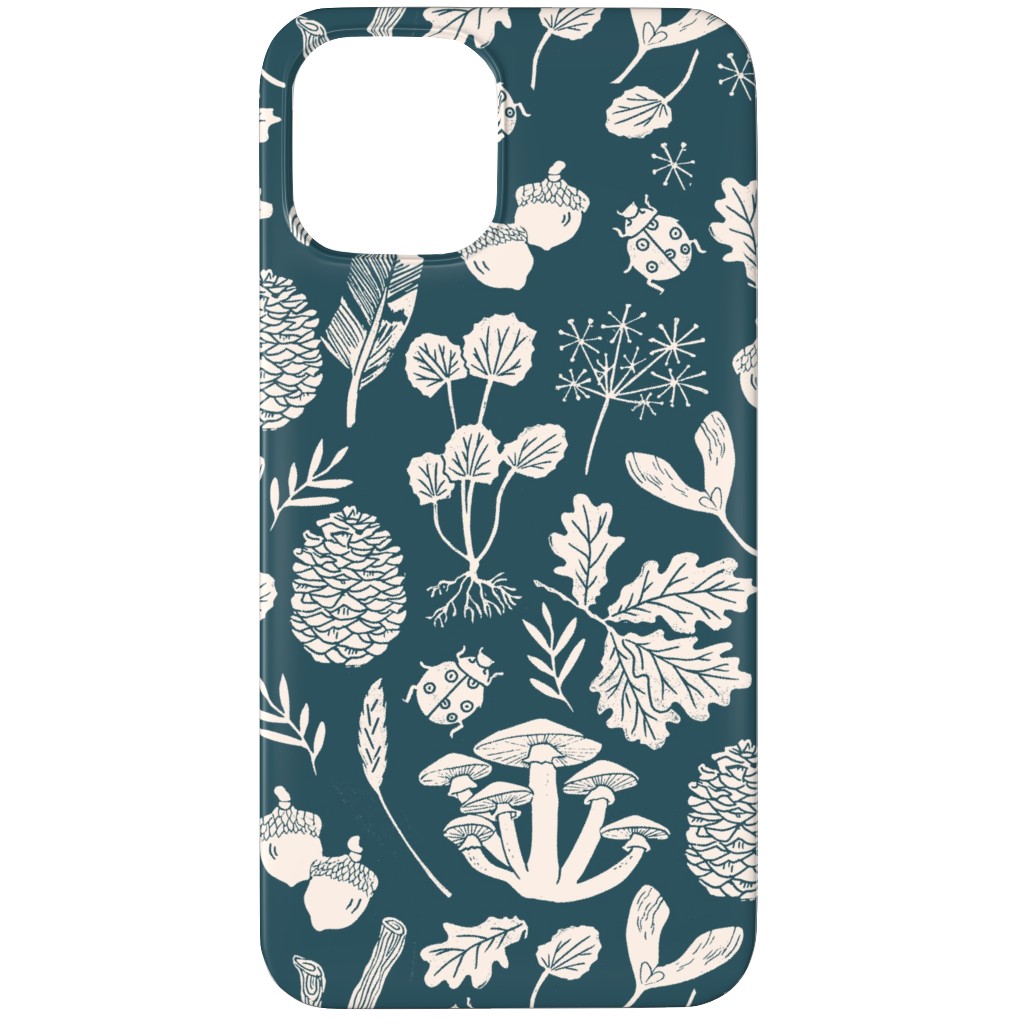 Nature Walk in Autumn - Blue and Cream Phone Case, Silicone Liner Case, Matte, iPhone 12 Pro Max, Blue, True Blue