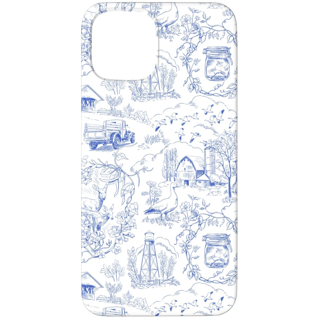 Country Living Toile - Blue Phone Case, Silicone Liner Case, Matte, iPhone 12 Pro Max, Blue, True Blue