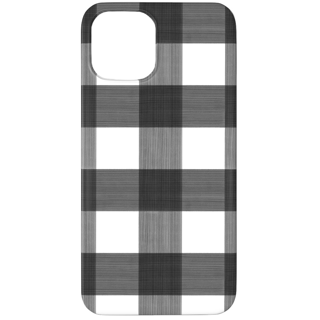 Cross Hatch Plaid Phone Case, Silicone Liner Case, Matte, iPhone 12 Pro Max, Black, Metal