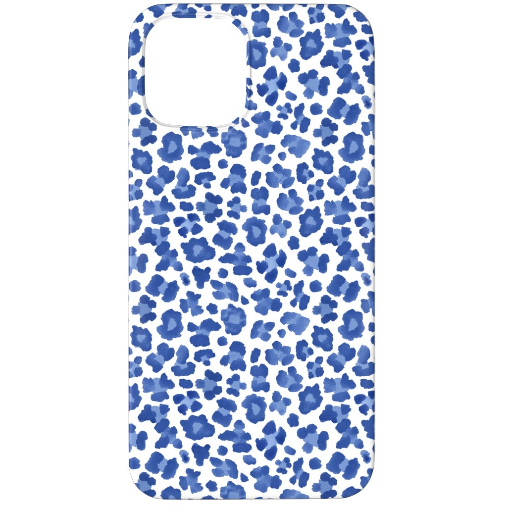 Leopard Pattern Print Phone Case, Silicone Liner Case, Matte, iPhone 12 Pro Max, Blue