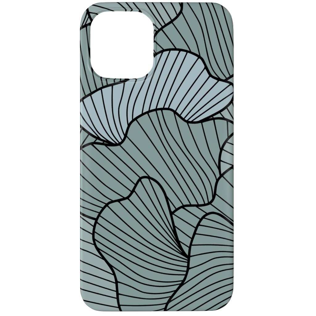 Layered Ginko Leaves Phone Case, Silicone Liner Case, Matte, iPhone 12 Pro Max, Green, Classic Green