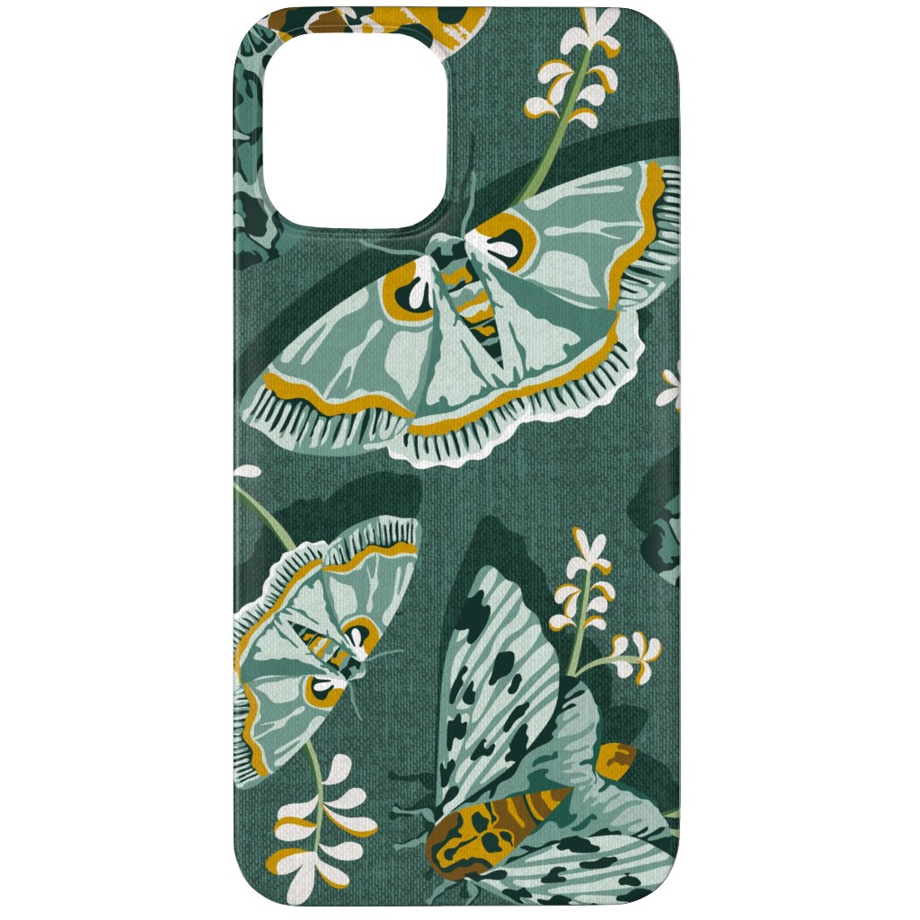 Gathering Moths - Green Phone Case, Silicone Liner Case, Matte, iPhone 12 Pro Max, Green
