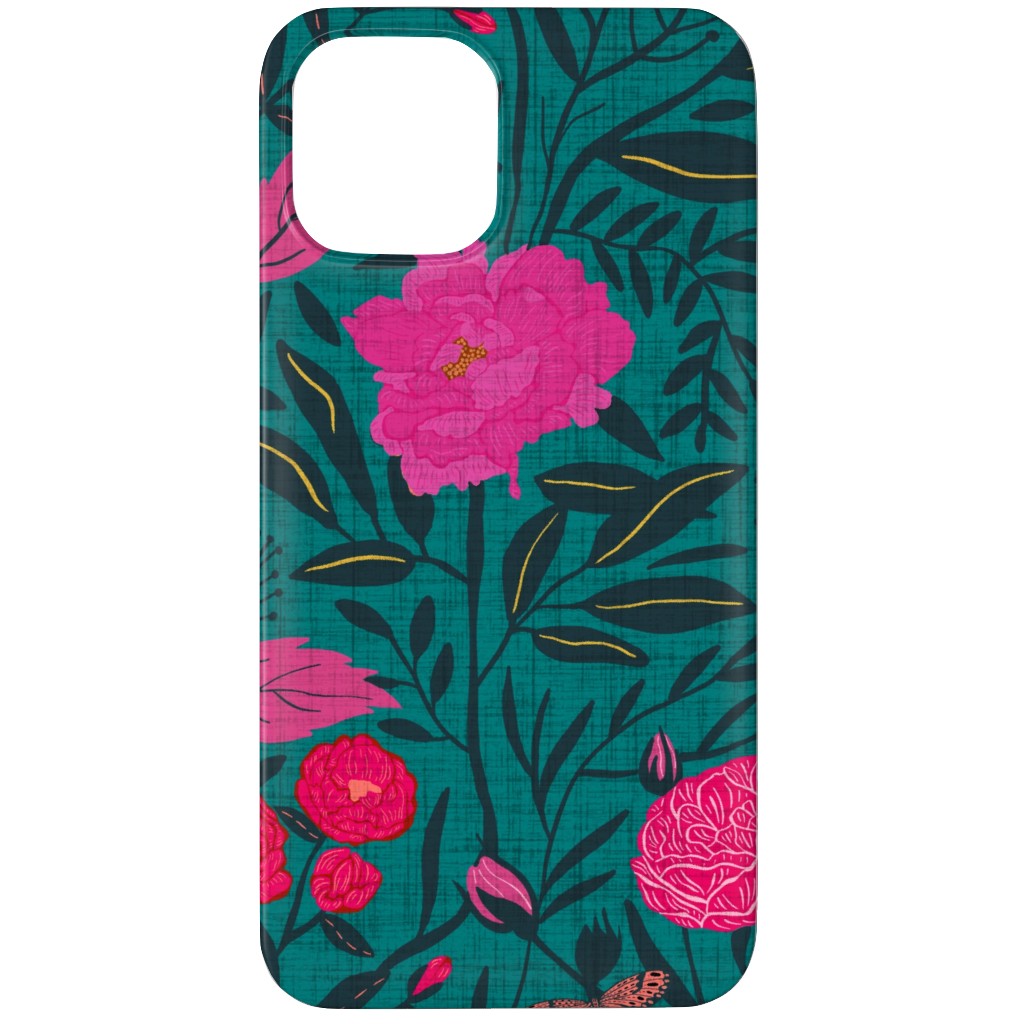 Modern Chintz Phone Case, Silicone Liner Case, Matte, iPhone 12 Pro Max, Green