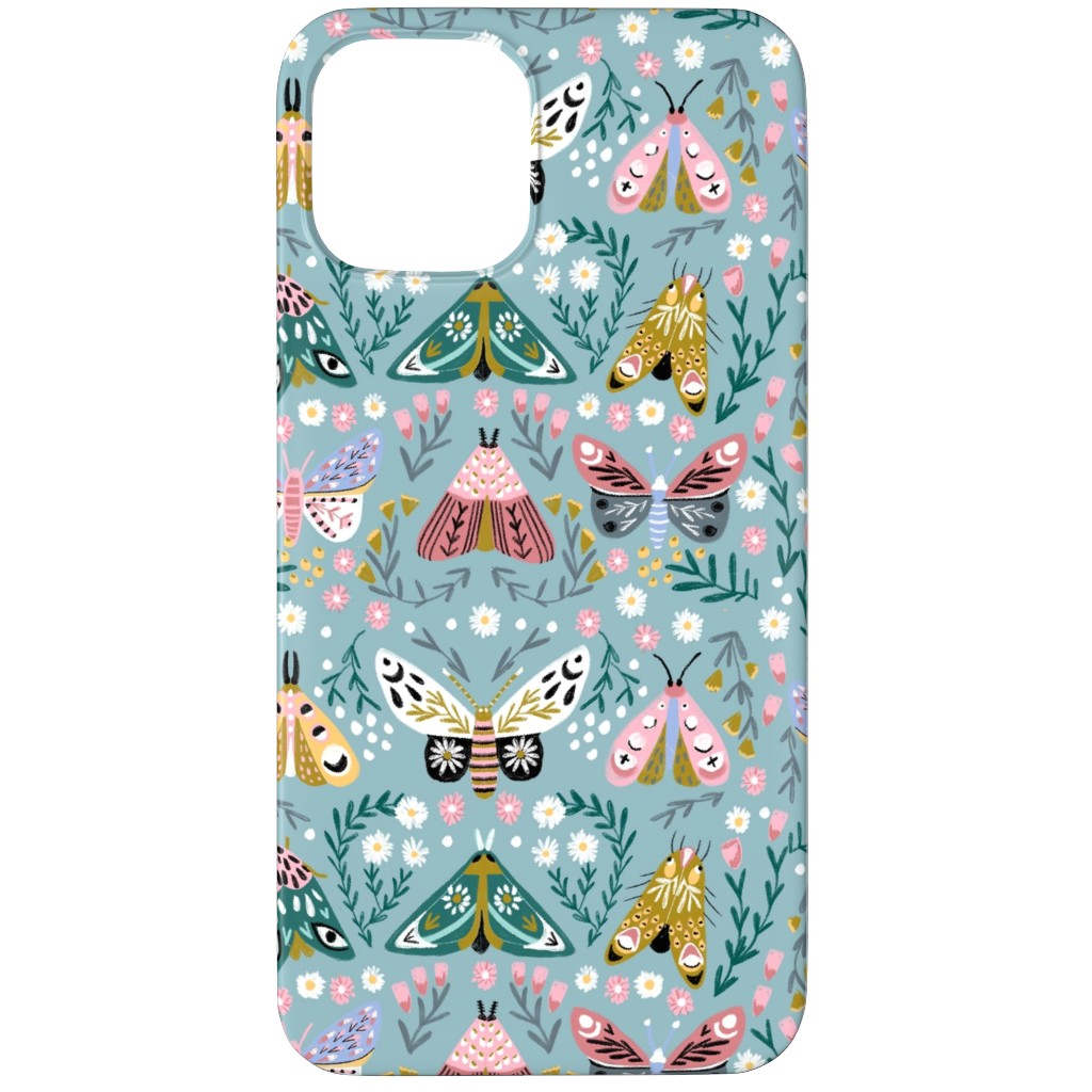Spring Floral and Butterflies - Blue Phone Case, Silicone Liner Case, Matte, iPhone 12 Pro Max, Multicolor