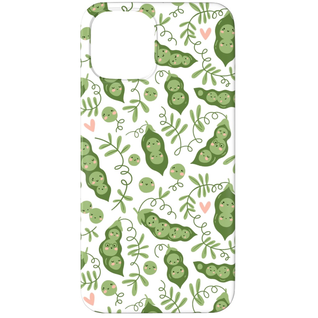 Cute Peas - Green Phone Case, Silicone Liner Case, Matte, iPhone 12 Pro Max, Green, Classic Green