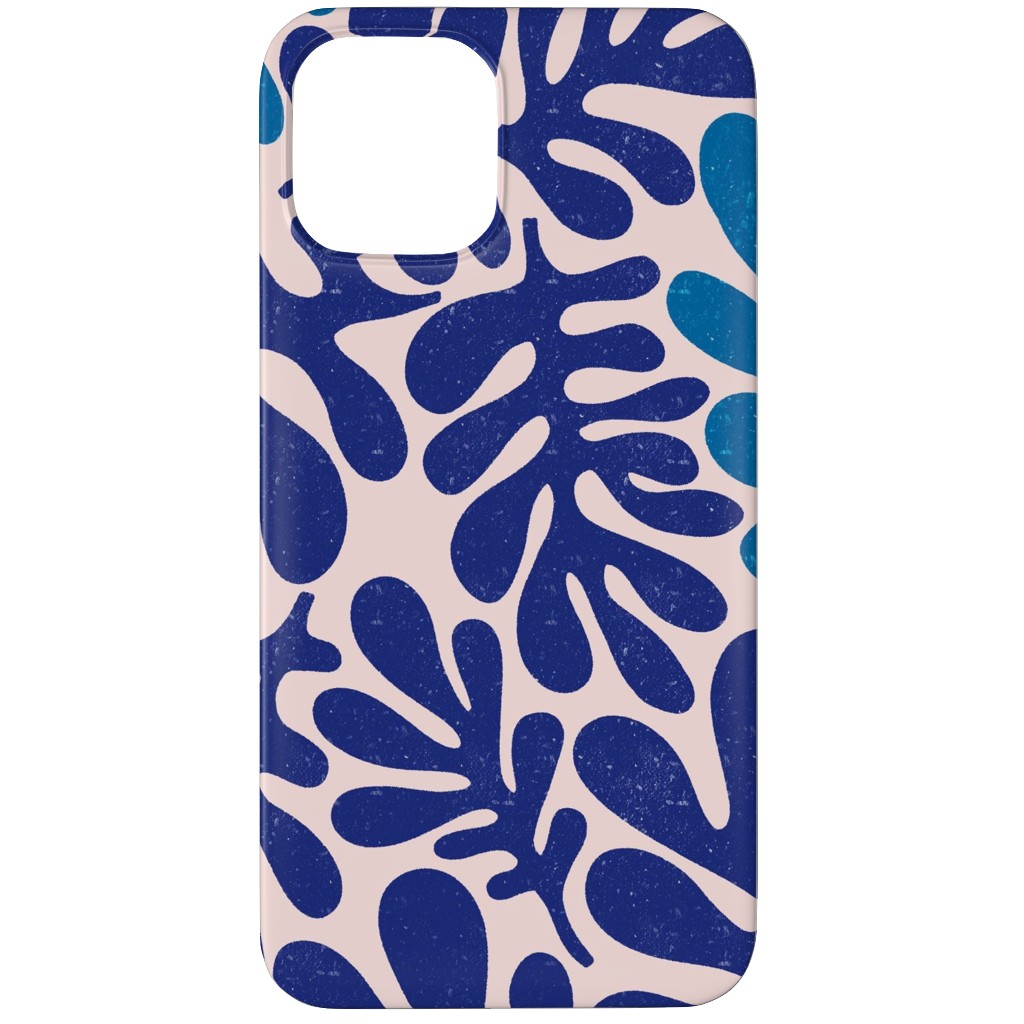 Organic Leaves - Blue Phone Case, Silicone Liner Case, Matte, iPhone 12 Pro Max, Blue