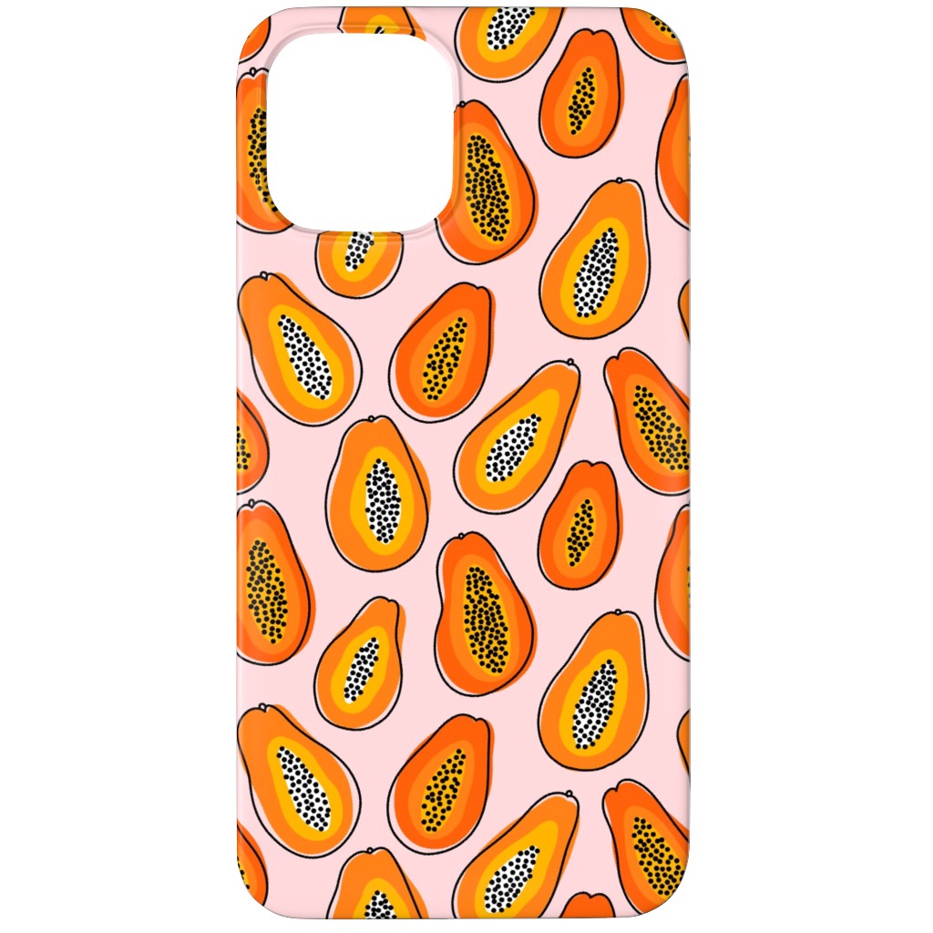 Abstract Papayas - Pink Phone Case, Slim Case, Matte, iPhone 12 Pro Max, Pink, Bright Pink