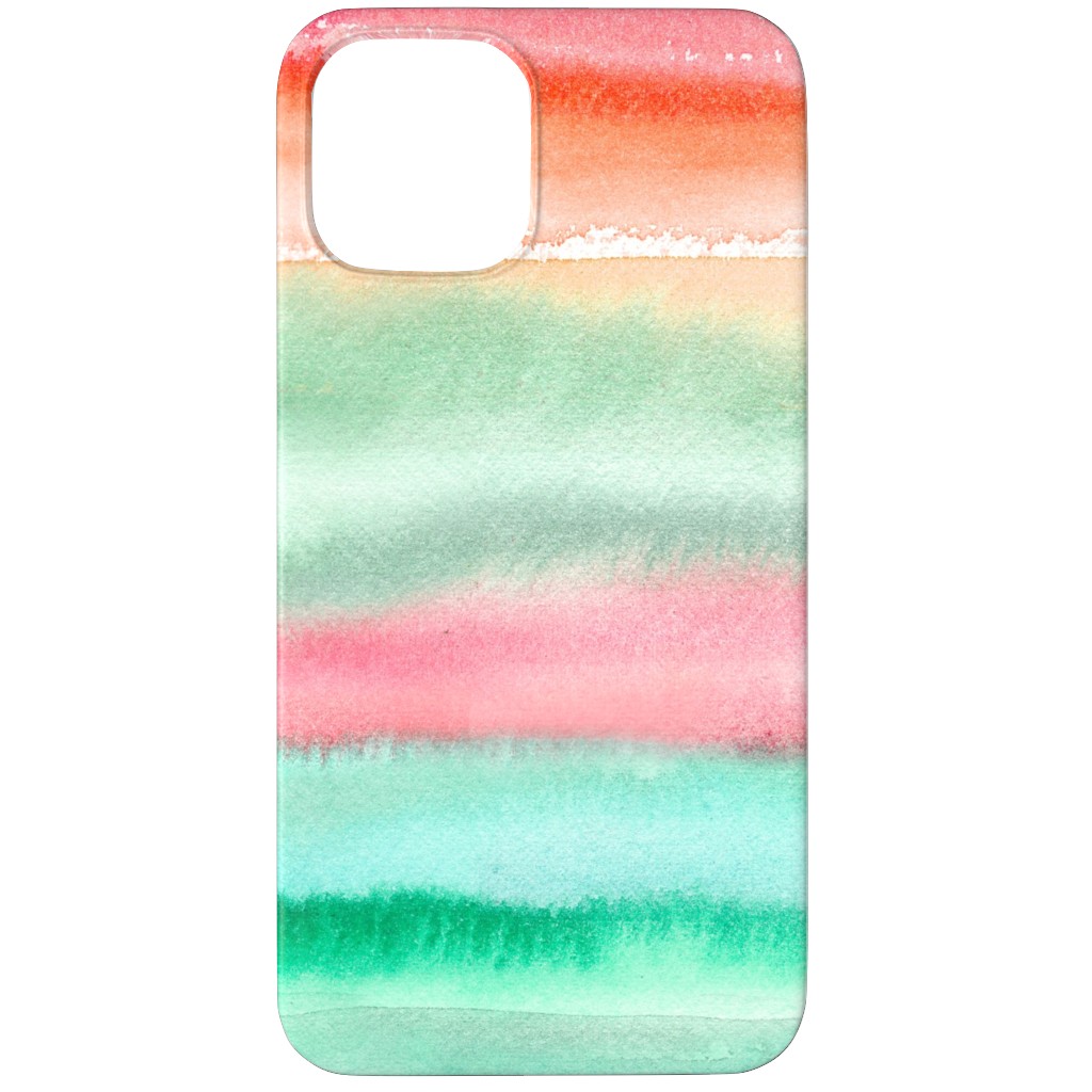 Ombre Watercolor Sunset - Green & Pink Phone Case, Slim Case, Matte, iPhone 12 Pro Max, Multicolor