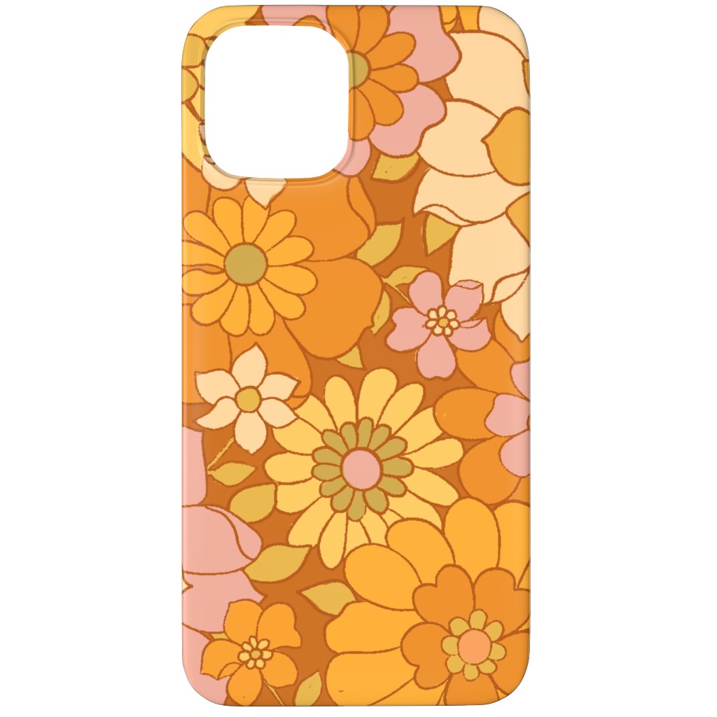 Avery Retro Floral Phone Case, Slim Case, Matte, iPhone 12 Pro Max, Orange, Tawny