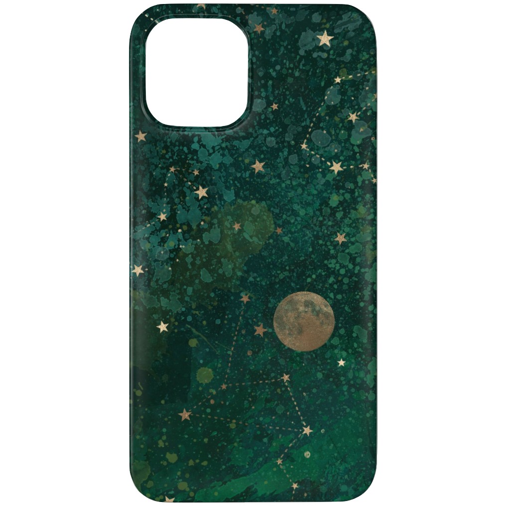 Moon and Stars - Green Phone Case, Slim Case, Matte, iPhone 12 Pro Max, Green, Classic Green