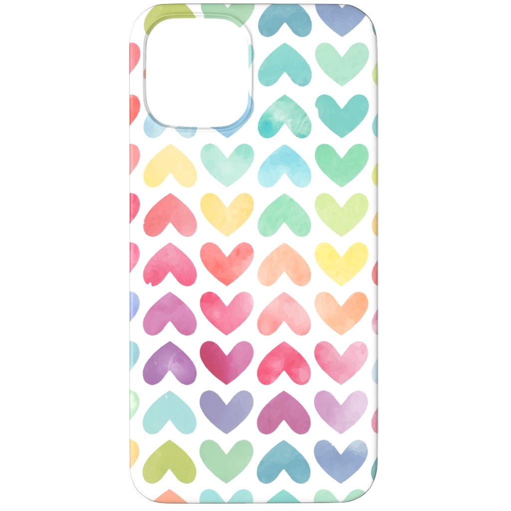 Rainbow Hearts - Multi Phone Case, Slim Case, Matte, iPhone 12 Pro Max, Multicolor
