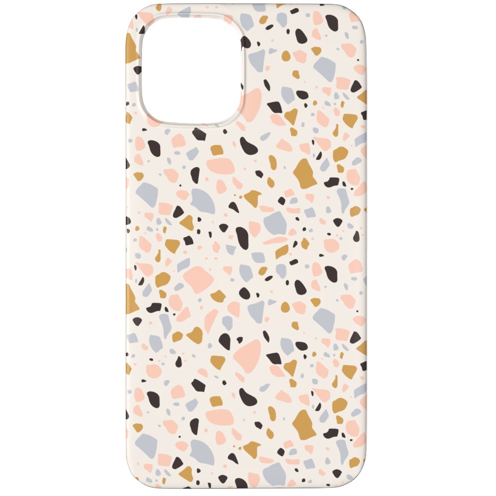 Terrazzo Coral - Gold Phone Case, Slim Case, Matte, iPhone 12 Pro Max, Beige