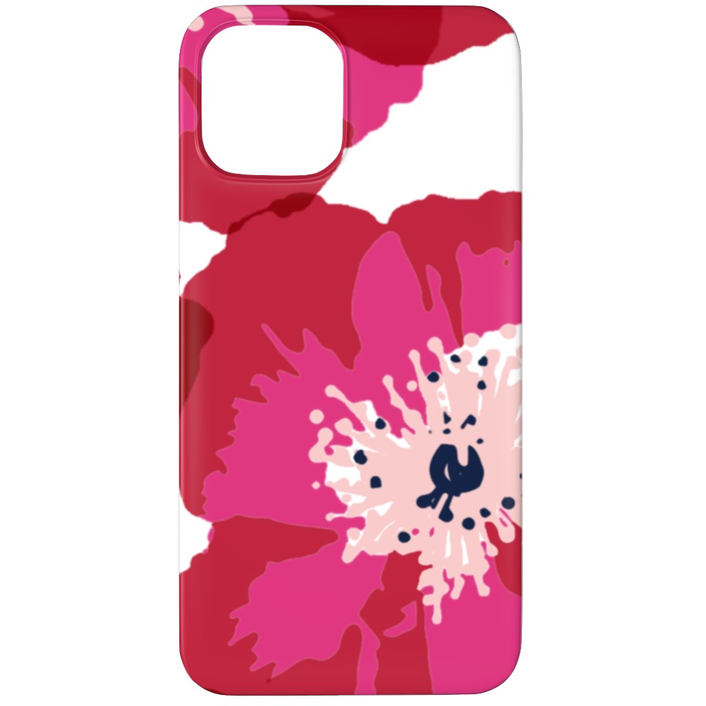 Really Big Poppies - Red Phone Case, Silicone Liner Case, Matte, iPhone 12 Pro, Pink, Bright Pink