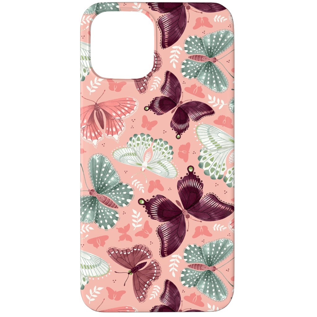 Romantic Butterflies - Pink Phone Case, Silicone Liner Case, Matte, iPhone 12 Pro, Pink