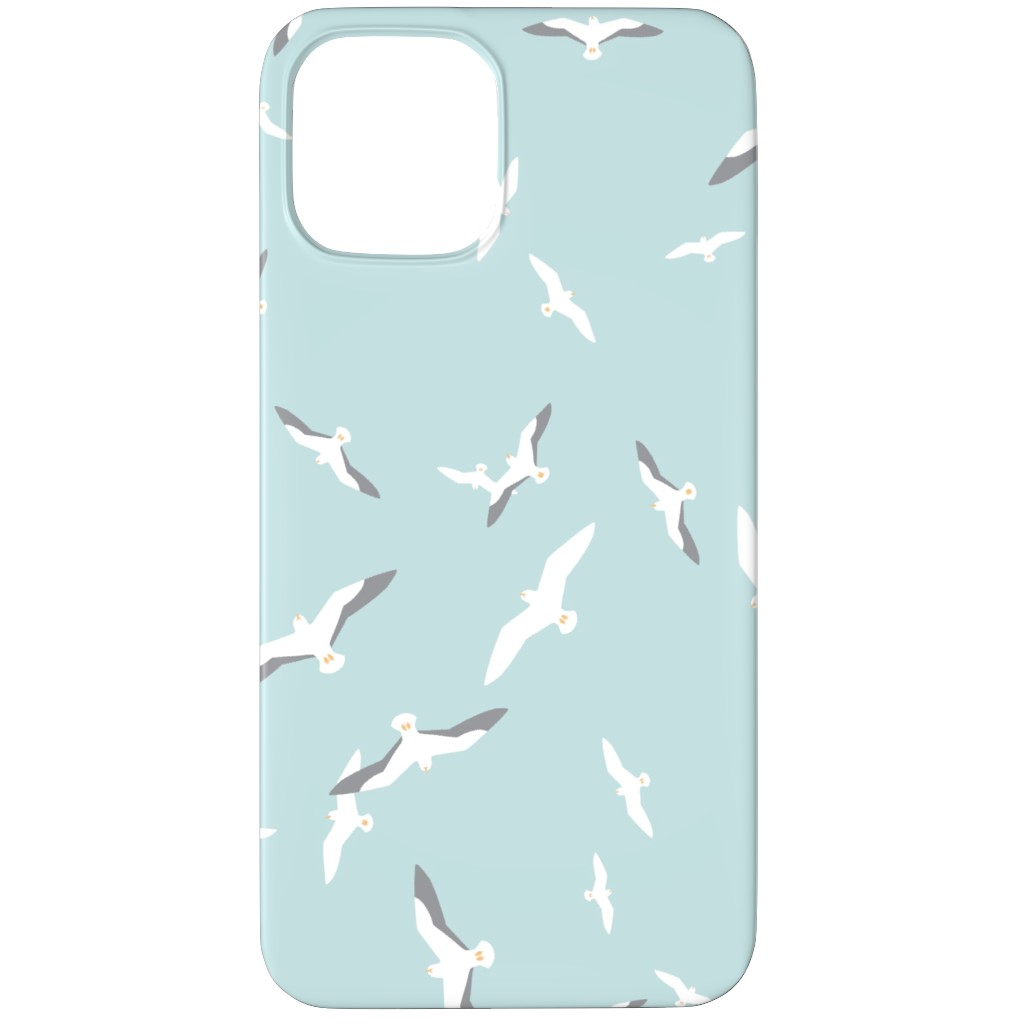 Flying Seagulls - Blue Phone Case, Silicone Liner Case, Matte, iPhone 12 Pro, Blue