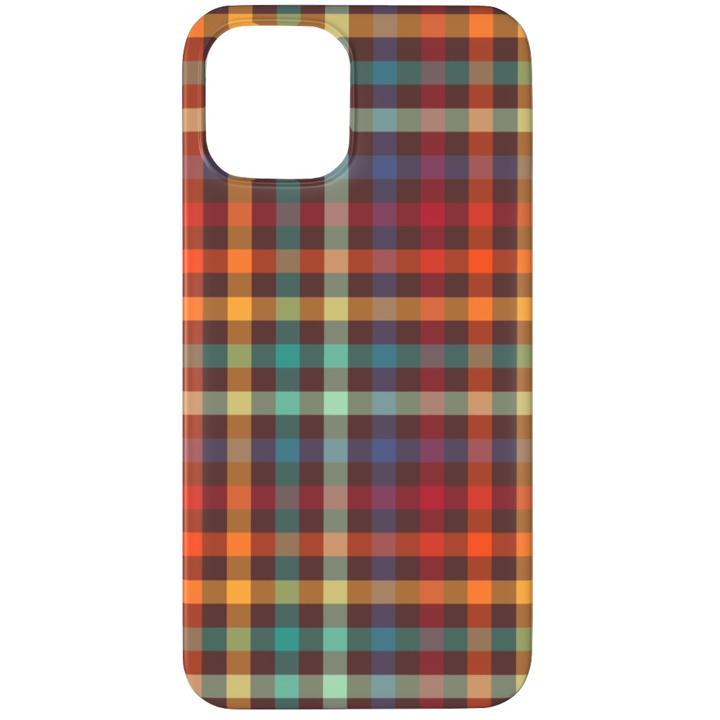 Retro Rainbow Plaid Phone Case, Silicone Liner Case, Matte, iPhone 12 Pro, Multicolor