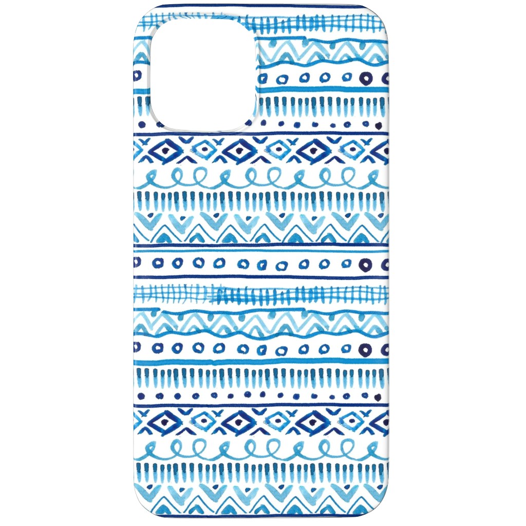 Painted Stripe - Blue Phone Case, Silicone Liner Case, Matte, iPhone 12 Pro, Blue, True Blue