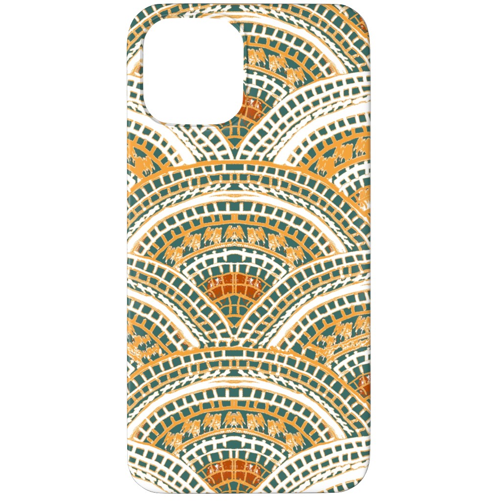Earthy Fans - Orange Green and Gold Phone Case, Silicone Liner Case, Matte, iPhone 12 Pro, Multicolor