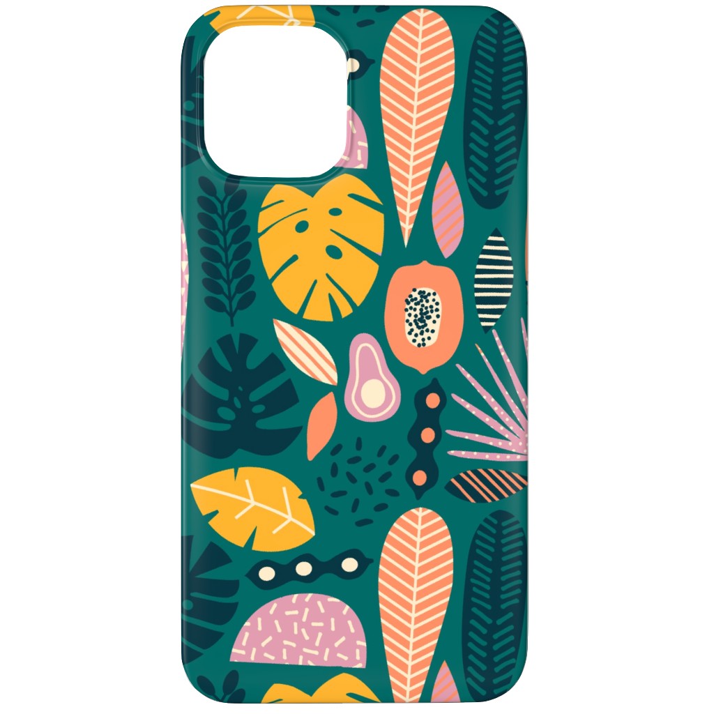 Retro Tropical Pattern Phone Case, Silicone Liner Case, Matte, iPhone 12 Pro, Multicolor