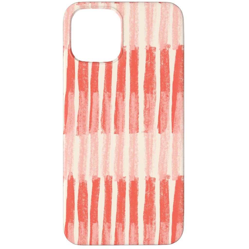 Strips - Coral Phone Case, Silicone Liner Case, Matte, iPhone 12 Pro, Pink