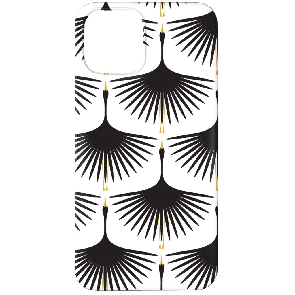Art Deco Swans Phone Case, Silicone Liner Case, Matte, iPhone 12 Pro, White