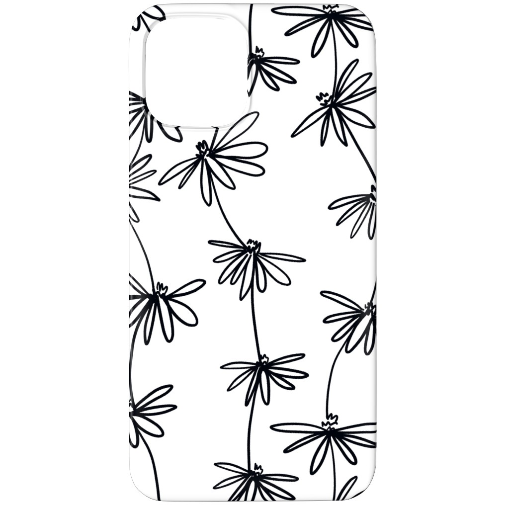 Daisy Chain - Black and White Phone Case, Silicone Liner Case, Matte, iPhone 12 Pro, White
