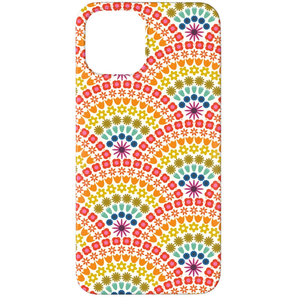 Rainbow Flower Scallops - Multi Phone Case, Slim Case, Matte, iPhone 12 Pro, Multicolor