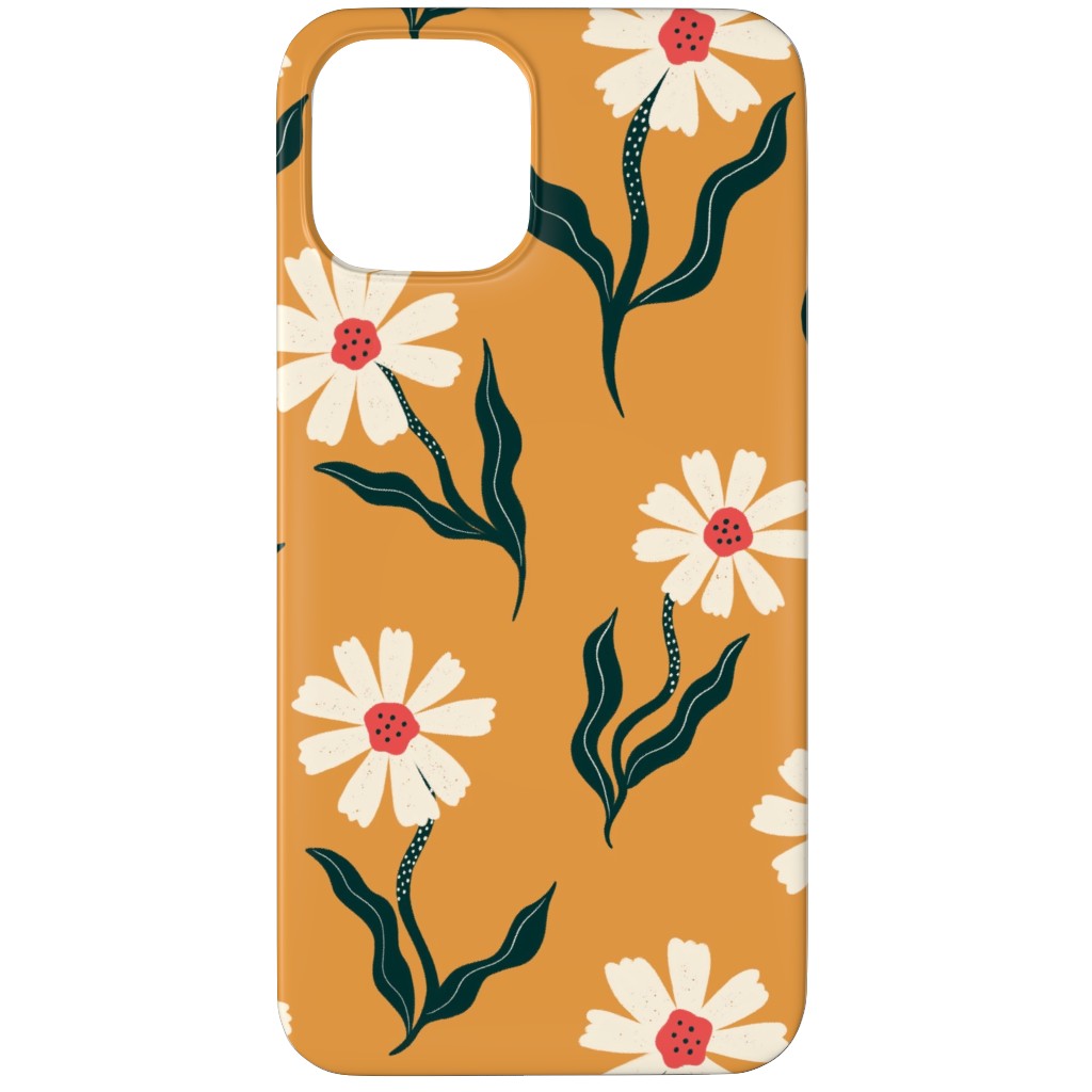 Flower Power - Orange Phone Case, Slim Case, Matte, iPhone 12 Pro, Yellow