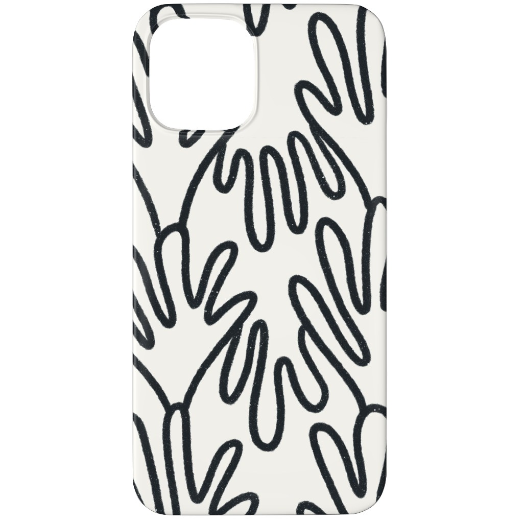 Wavy Lines - Black on White Phone Case, Slim Case, Matte, iPhone 12 Pro, White