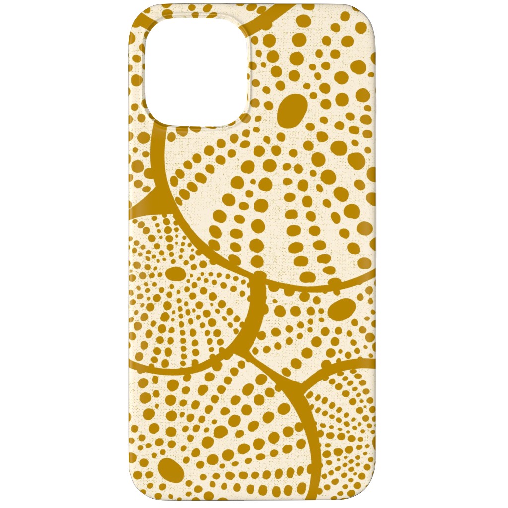 Bed of Nautical Sea Urchins - Ivory on Golden Yellow Phone Case, Slim Case, Matte, iPhone 12 Pro, Yellow