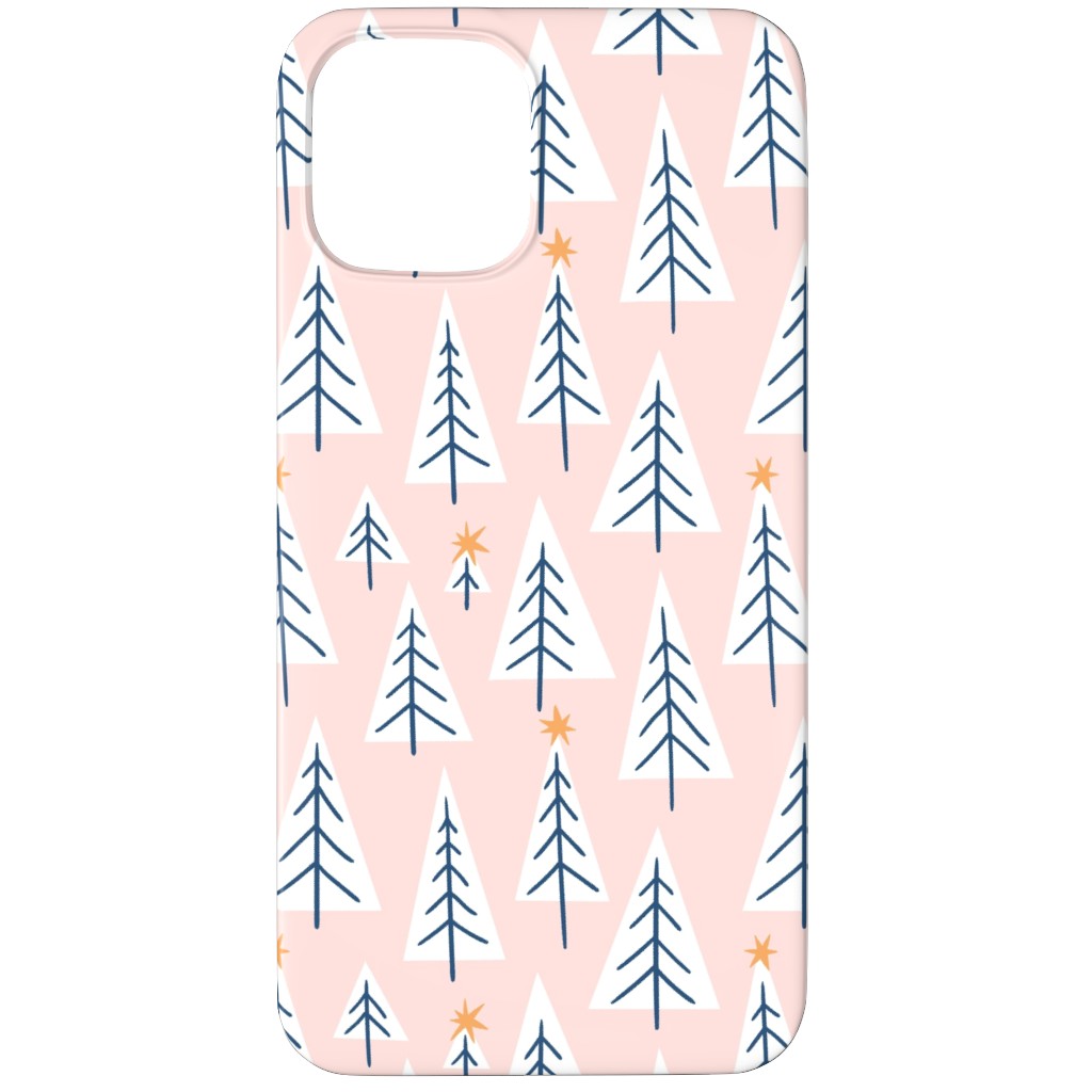Christmas Forest on Pink Phone Case, Slim Case, Matte, iPhone 12 Pro, Pink, Bright Pink