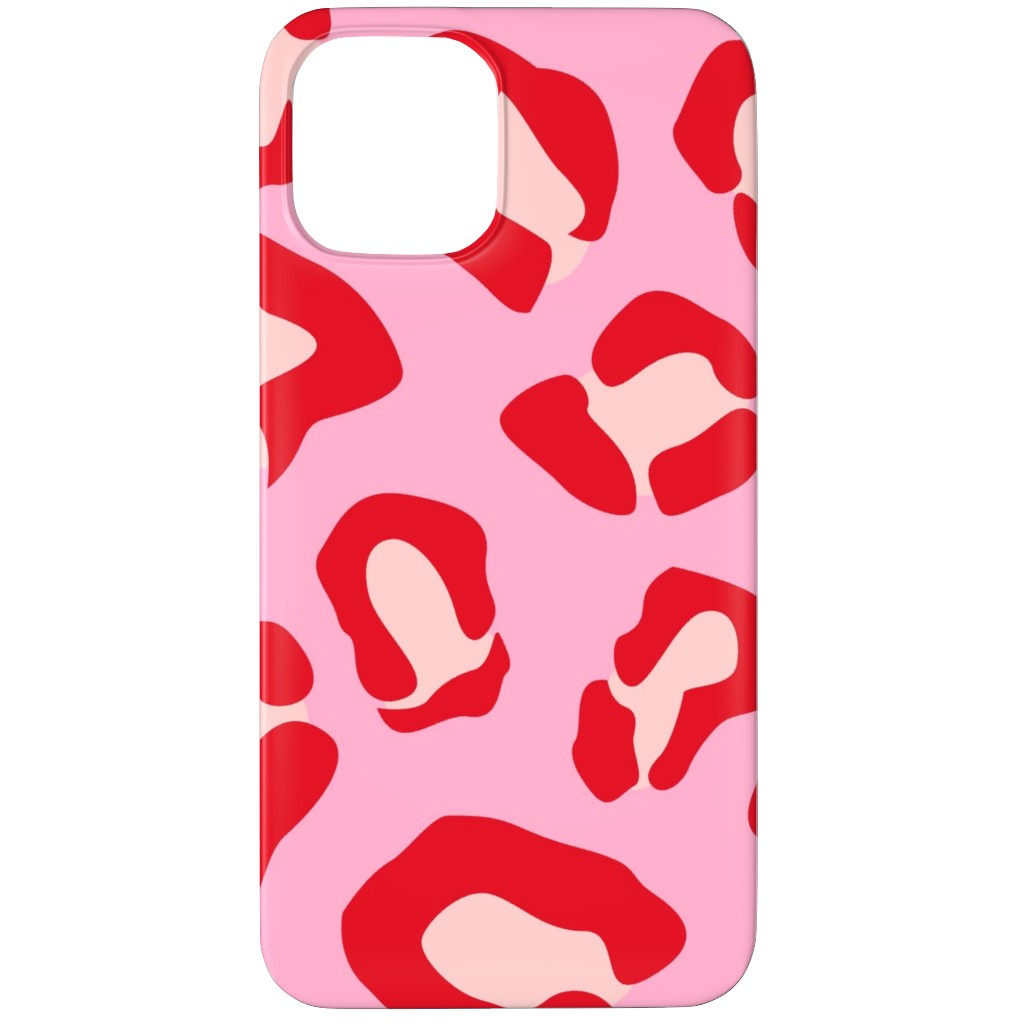 Leopard - Pink and Red Phone Case, Slim Case, Matte, iPhone 12 Pro, Pink, Bright Pink