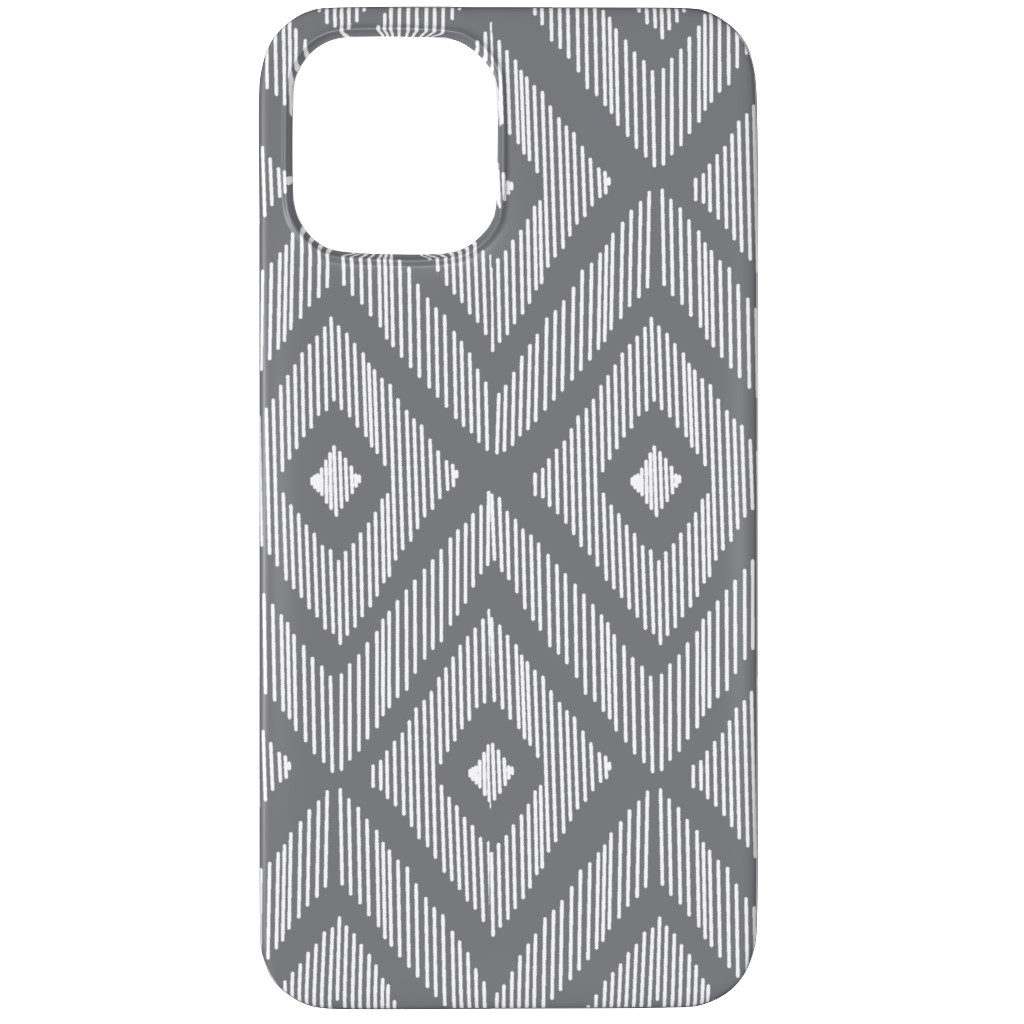 Ikat Phone Case, Slim Case, Matte, iPhone 12 Pro, Gray, Slate