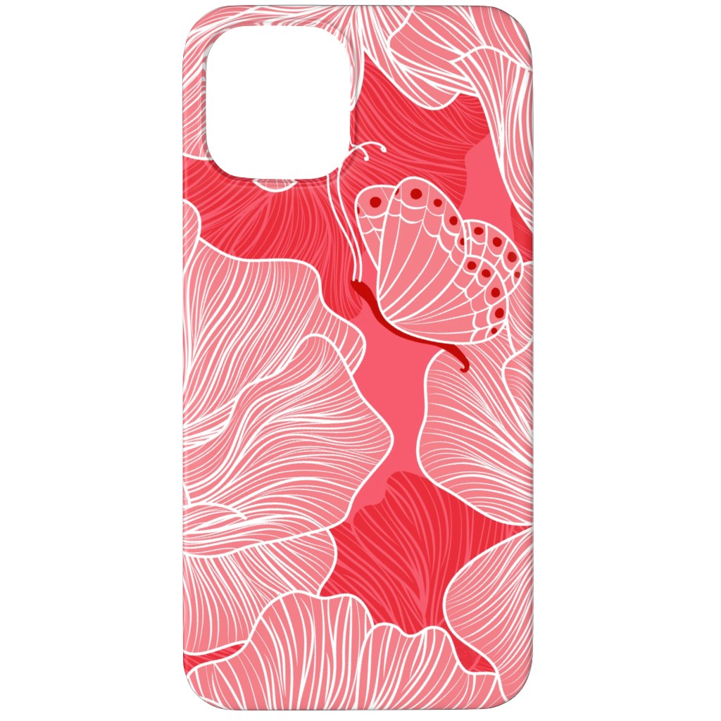 Floral & Butterflies on Scarlet Phone Case, Slim Case, Matte, iPhone 12 Pro, Pink