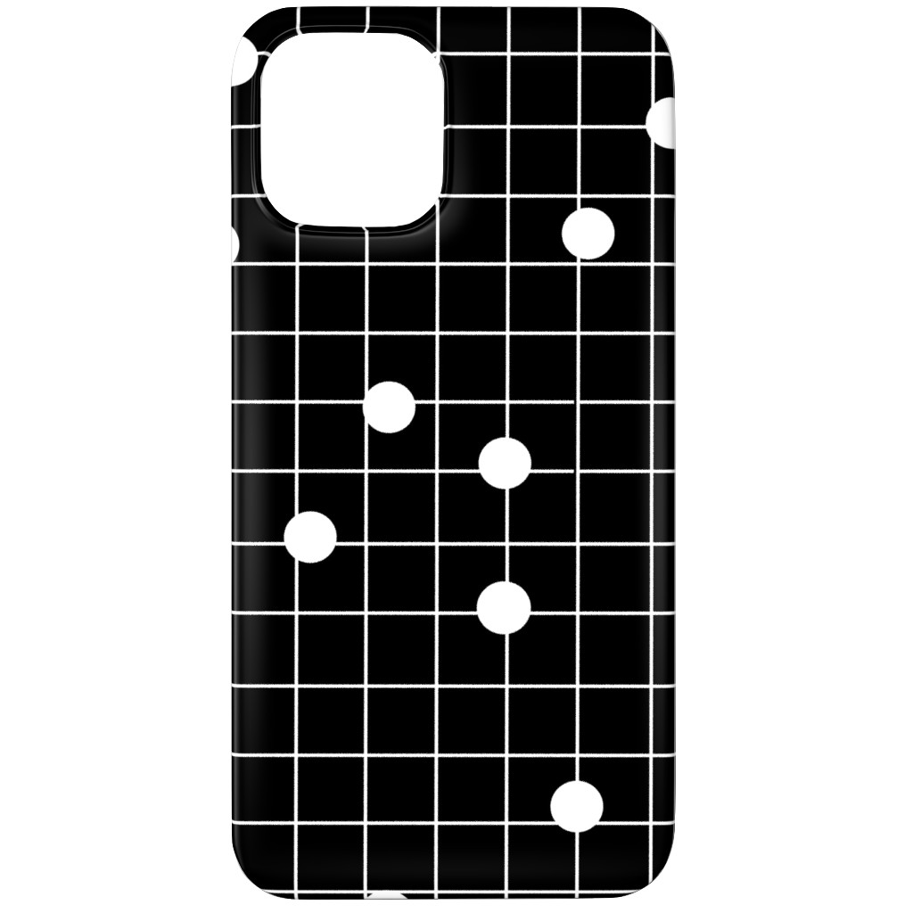 Dot Line - Black and White Phone Case, Slim Case, Matte, iPhone 12 Pro, Black, Black