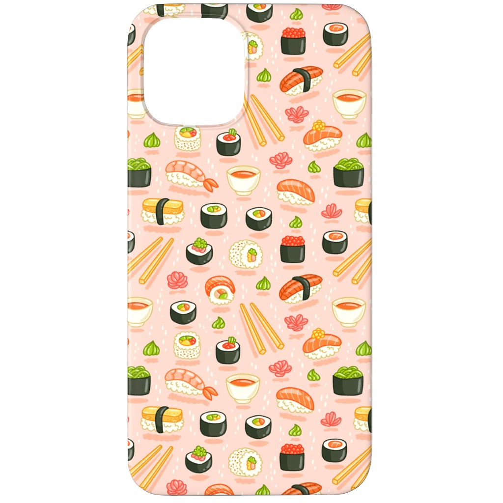Sushi and Rolls - Pink Phone Case, Slim Case, Matte, iPhone 12 Pro, Pink, Bright Pink