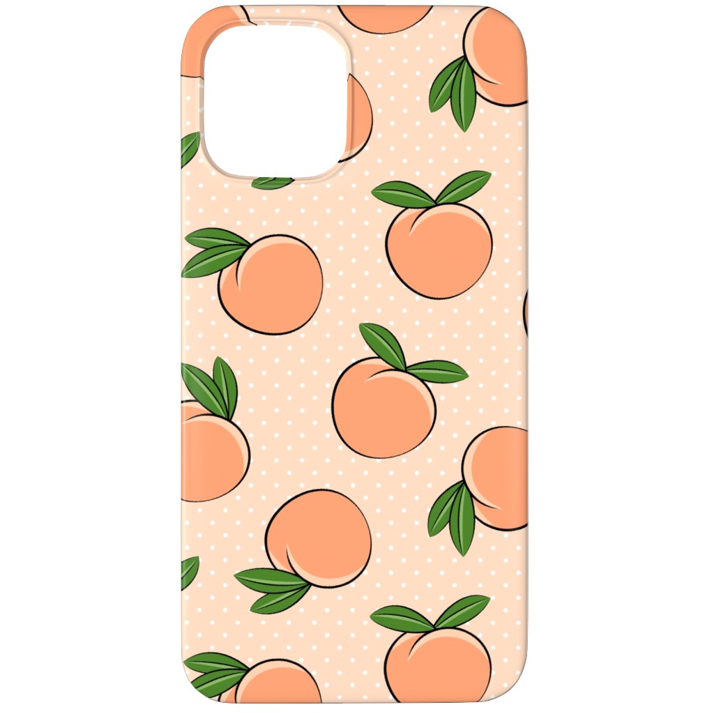 Peachy Polka Dots - Peach Phone Case, Slim Case, Matte, iPhone 12 Pro, Orange