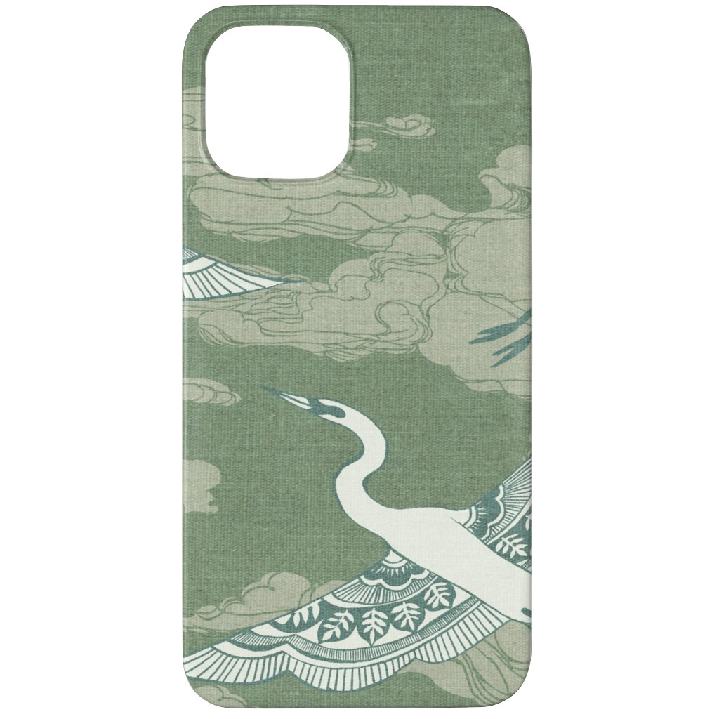 Egrets - Green Phone Case, Slim Case, Matte, iPhone 12 Pro, Green